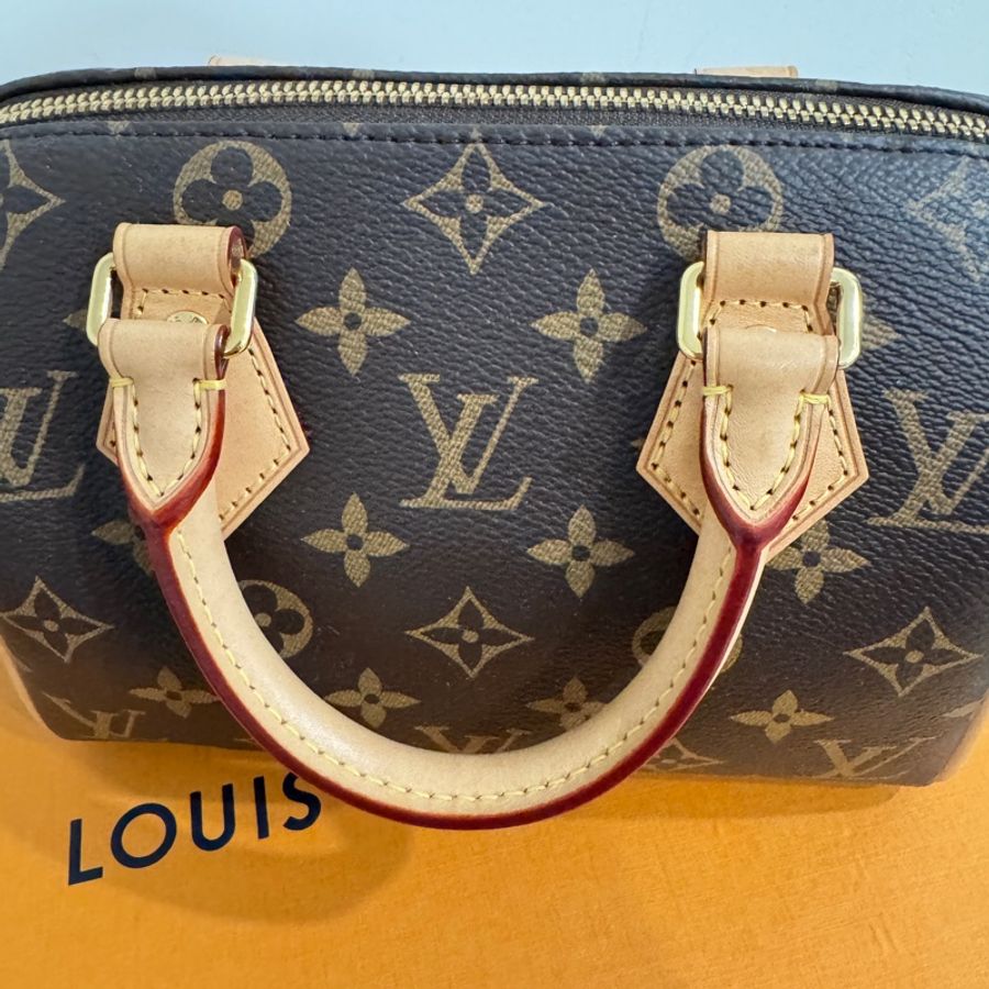 Louis Vuitton Speedy 20 芯片款💗原廠奶茶色背帶(盒裝完整）-23