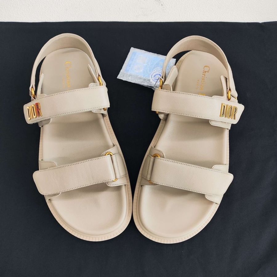 DIOR迪奧 DiorAct 羊皮 沙灘涼鞋女款 米色  40碼-8