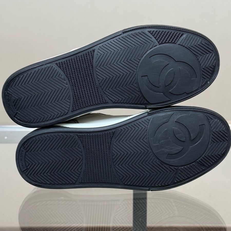 99新 Chanel/香奈兒 24S 黑白灰拼色麂皮運動鞋 尺碼/36 碼-8