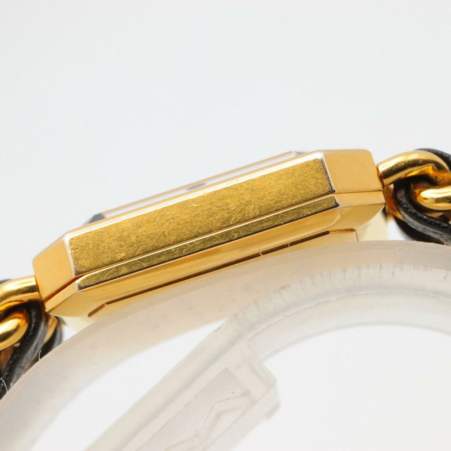 黑色錶盤 鍍金 皮革錶帶 Premiere M 腕錶【CHANEL 香奈兒】 H0001-11