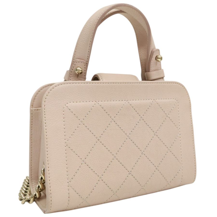 粉色 牛皮 Label Click Mini 兩用包 金釦 (無卡)【CHANEL 香奈兒】 A93731-1