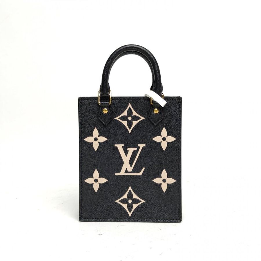 LOUIS VUITTON PETITSACPLAT琴譜包14黑白牛皮晶片肩背包-2