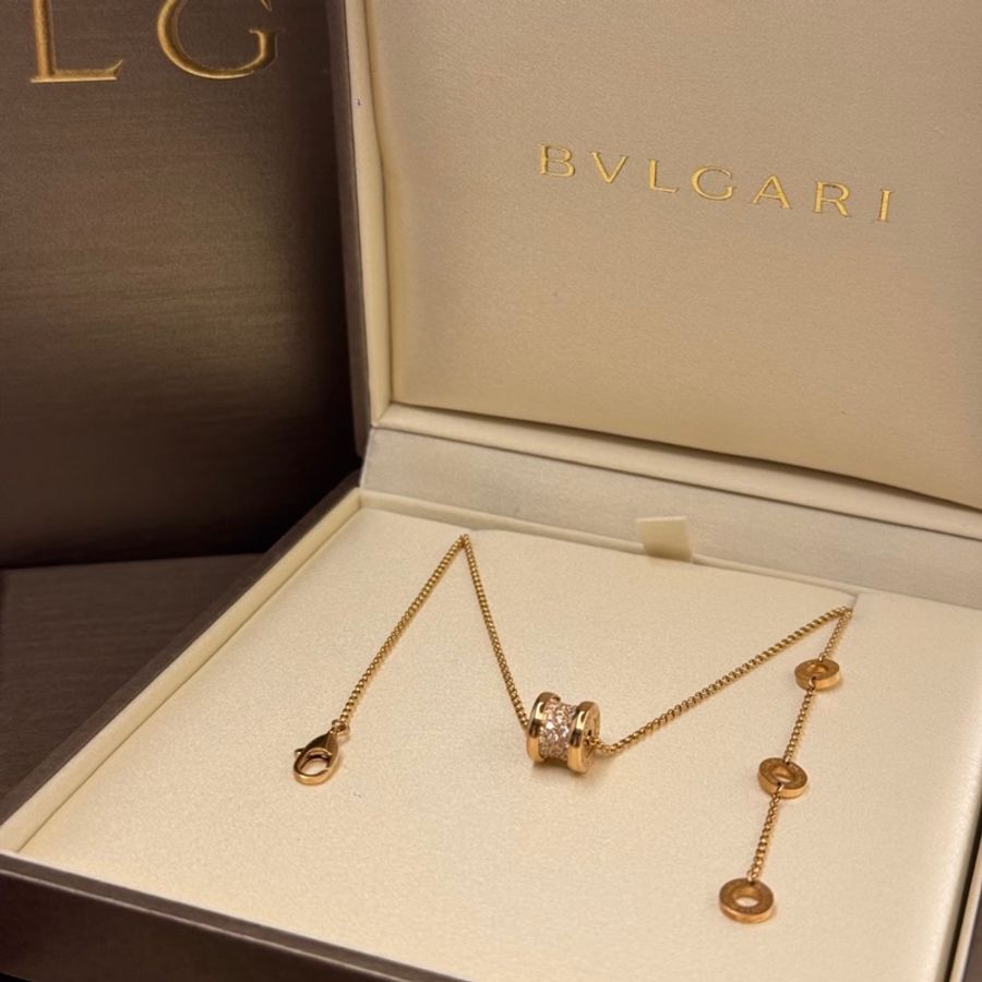 BVLGARI 18K玫瑰金B.zerol Necklace diamond pave 鑽石項鍊-5