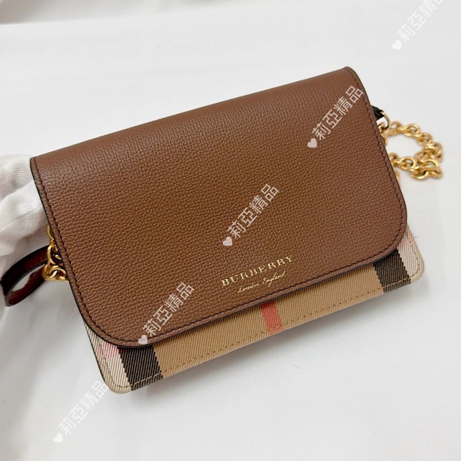 莉亞精品♡ Burberry 格紋woc 二手美包-2
