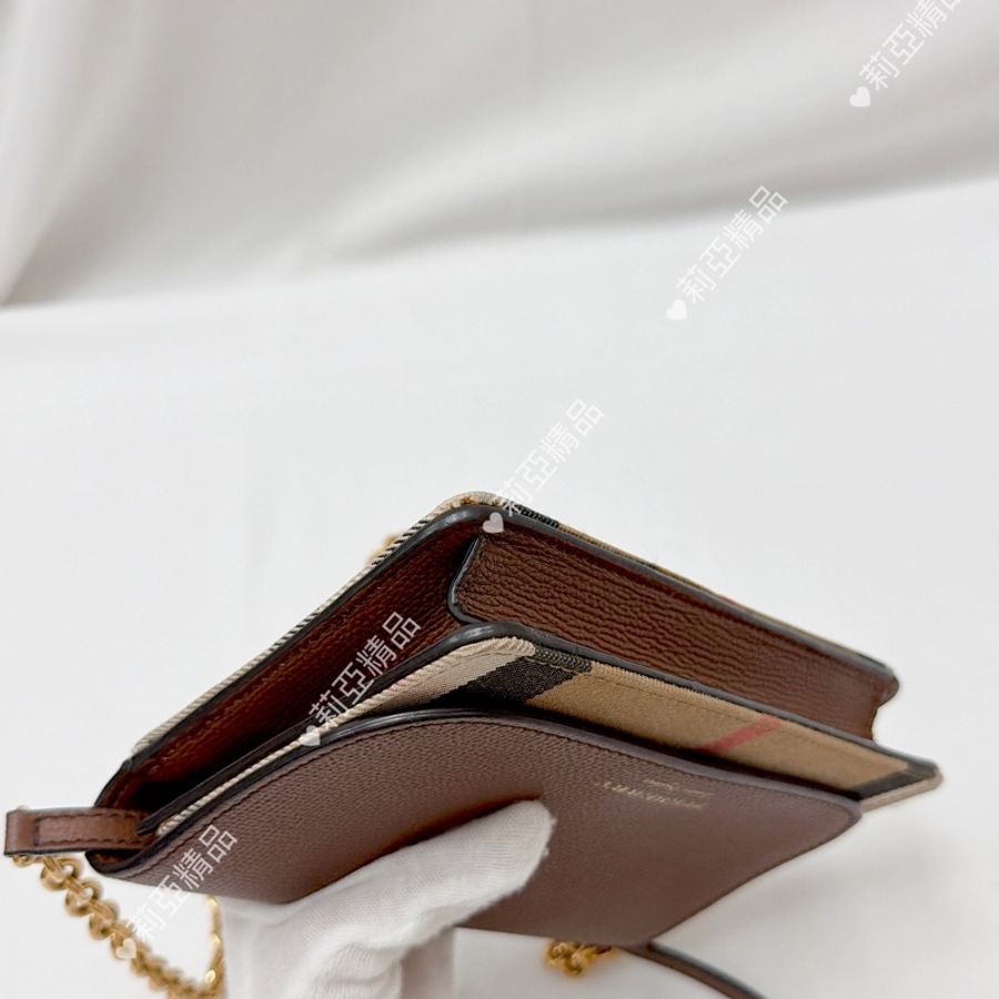 莉亞精品♡ Burberry 格紋woc 二手美包-8