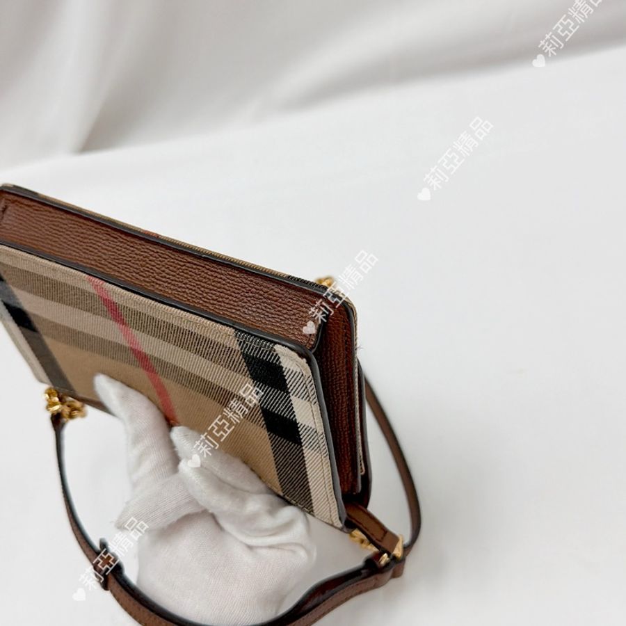 莉亞精品♡ Burberry 格紋woc 二手美包-11