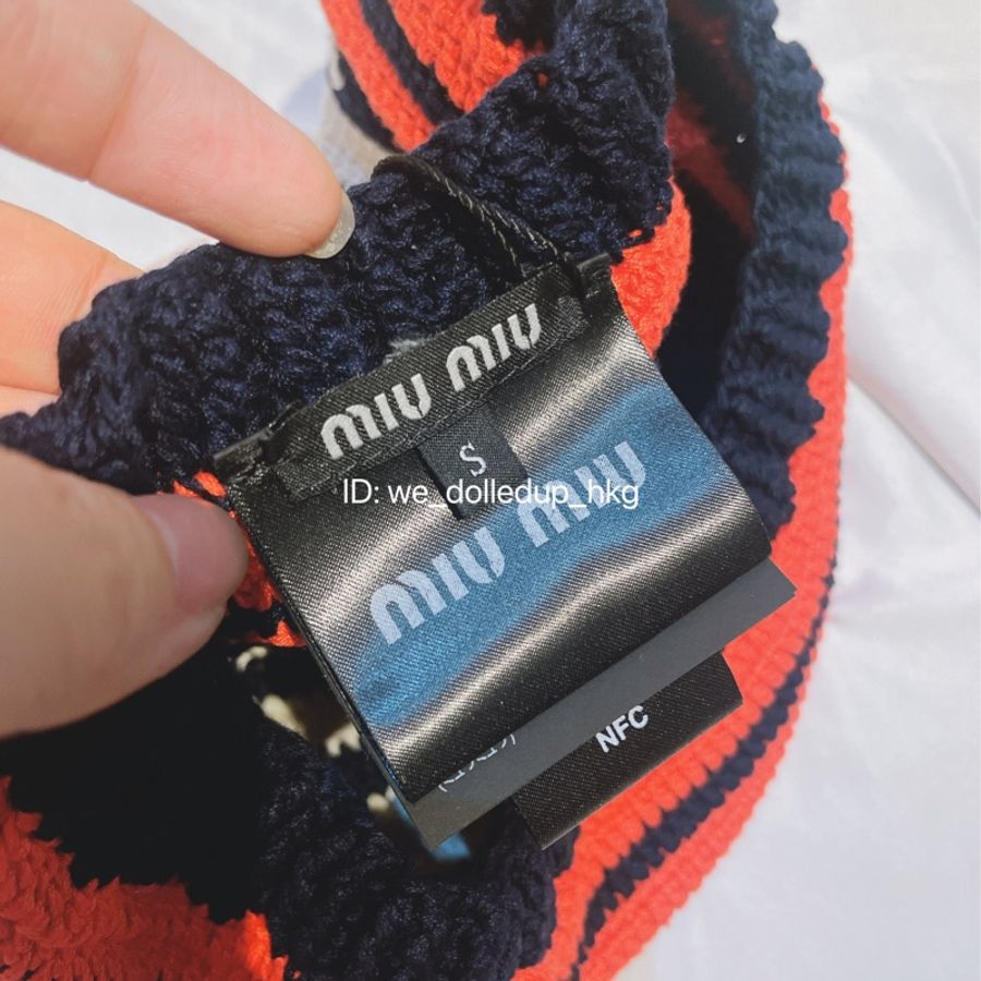 MIU MIU 藍白色畫家帽 S 57cm-3