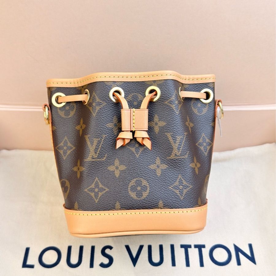 全新現貨 LV 當月票 noe小水桶老花 五金帶膜-1