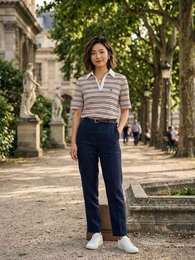 BURBERRY GOLF 經典色橫條戰馬上衣-0