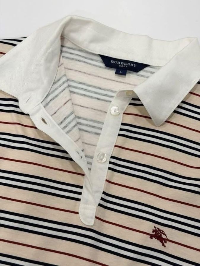 BURBERRY GOLF 經典色橫條戰馬上衣-5
