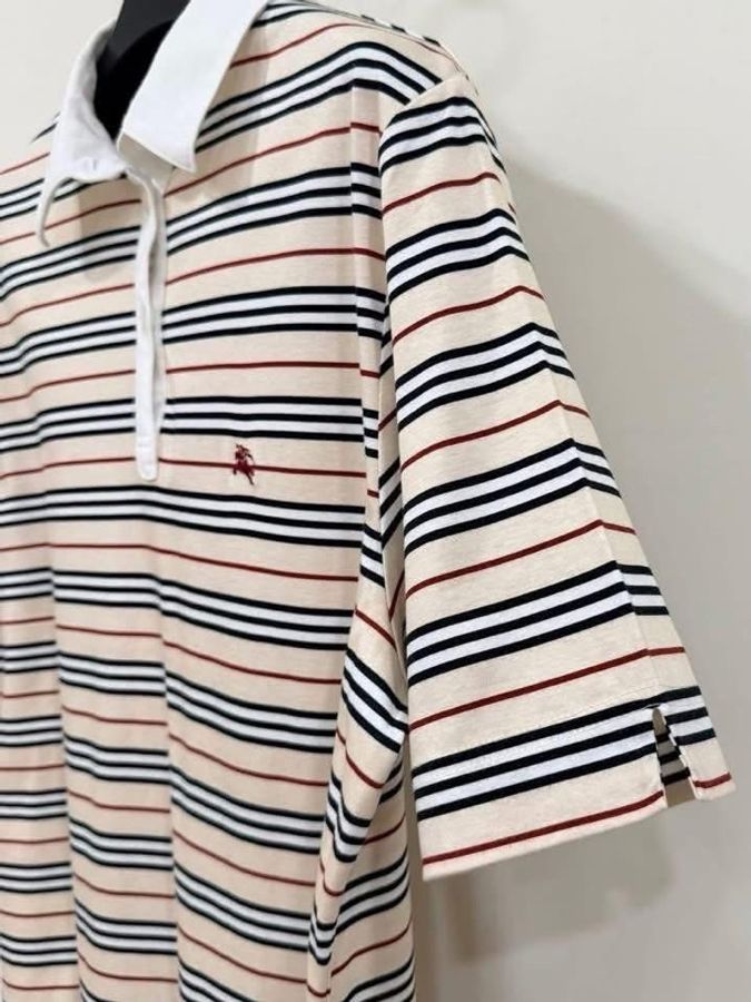 BURBERRY GOLF 經典色橫條戰馬上衣-6