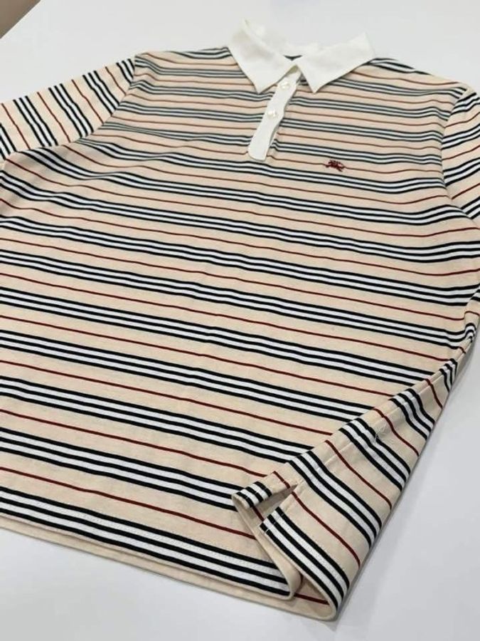 BURBERRY GOLF 經典色橫條戰馬上衣-7