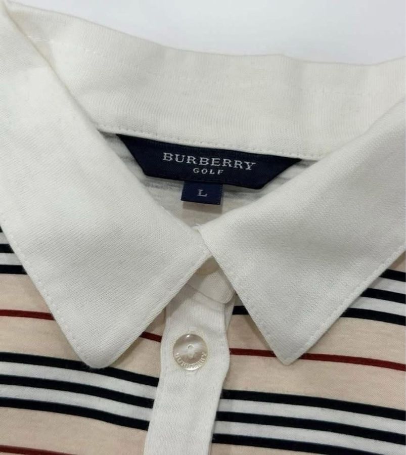 BURBERRY GOLF 經典色橫條戰馬上衣-8