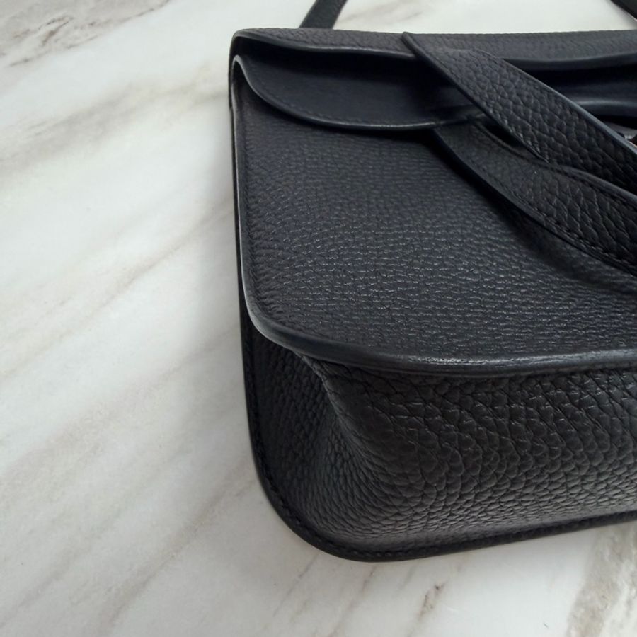 Hermès HALZAN 25 黑色金釦-8