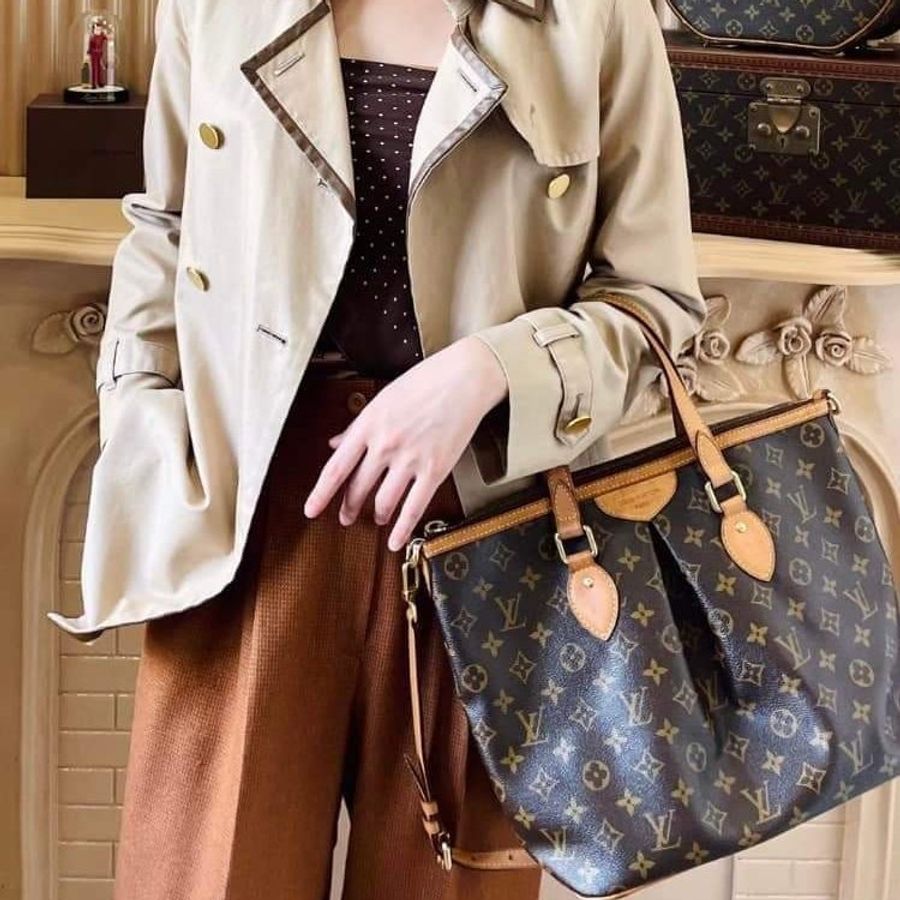 LV Louis Vuitton原花抓皺拉鍊三用元寶包/ M40145手提、肩背，斜跨-5