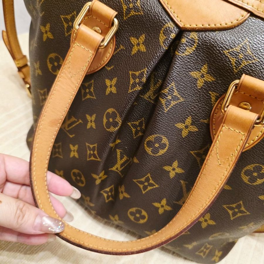 LV Louis Vuitton原花抓皺拉鍊三用元寶包/ M40145手提、肩背，斜跨-12