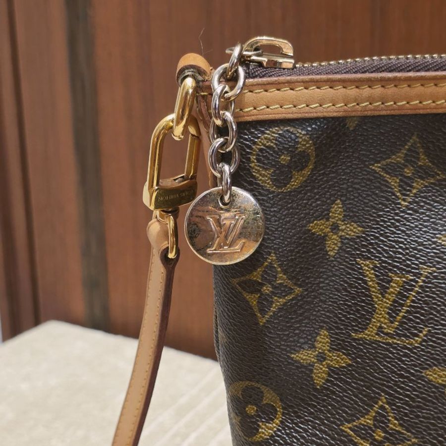 LV Louis Vuitton原花抓皺拉鍊三用元寶包/ M40145手提、肩背，斜跨-39