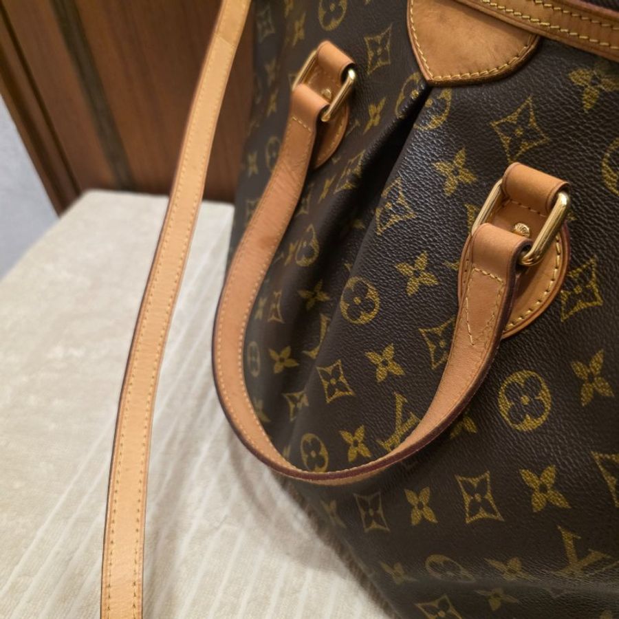 LV Louis Vuitton原花抓皺拉鍊三用元寶包/ M40145手提、肩背，斜跨-57