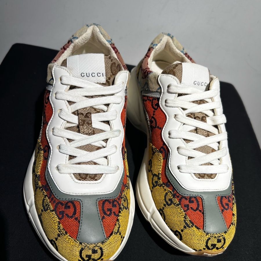 98新古馳/Gucci  Rhyton 帆布老爹鞋 女款 35碼  🈚附件-2