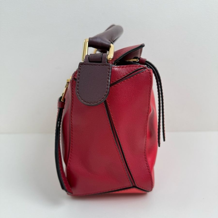 羅意威/Loewe     Puzzle 紅色單肩包 金扣-3