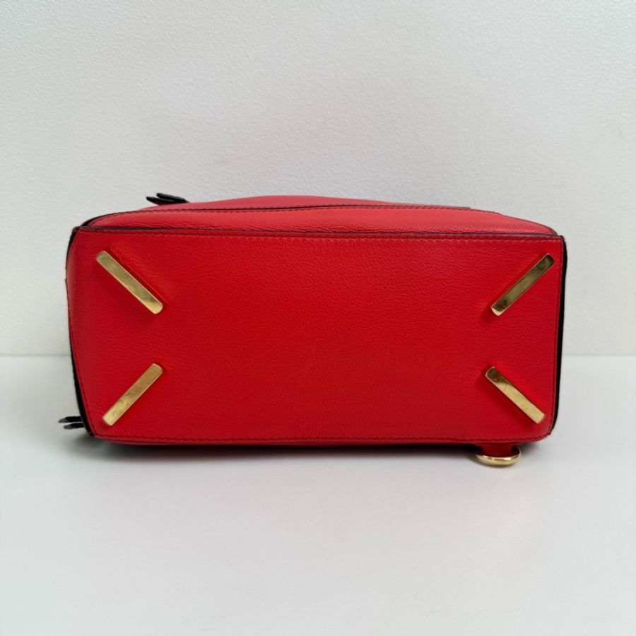 羅意威/Loewe     Puzzle 紅色單肩包 金扣-5