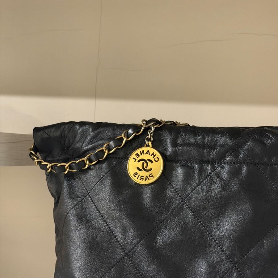 全新全配🈶2024購證❤️ 香奈兒 #22bag #小號 #黑色 #金釦-16