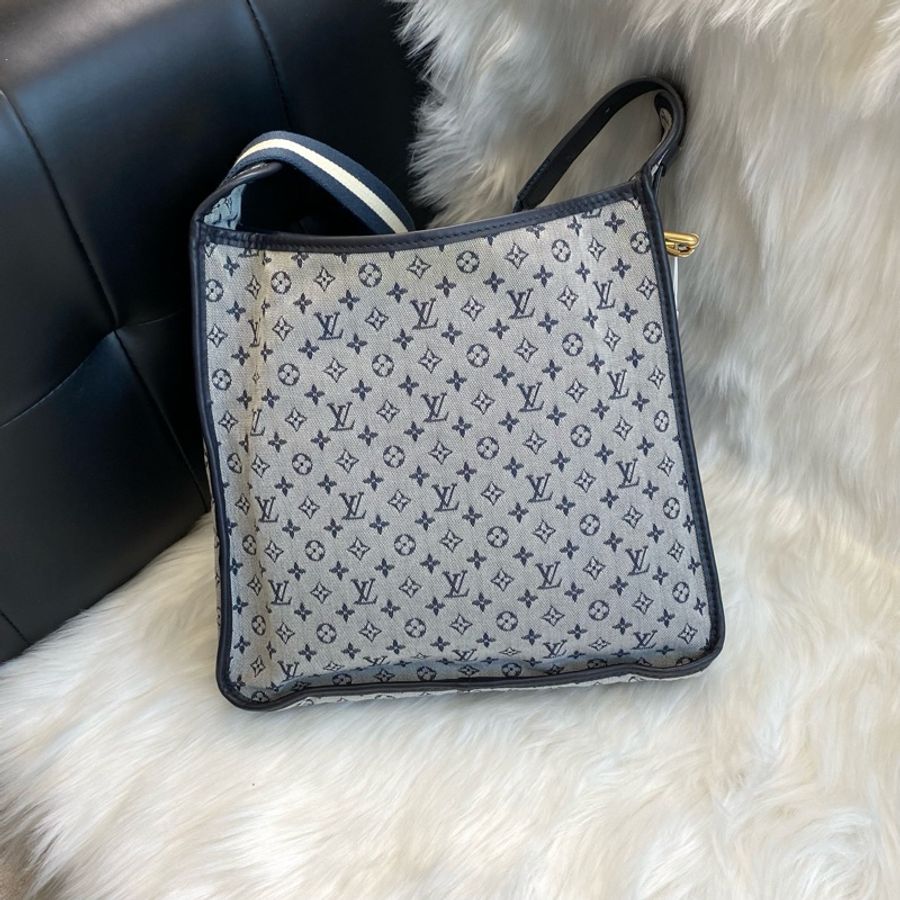 Louis Vuitton • 經典老花牛仔丹寧 Evelyne 斜背包-6