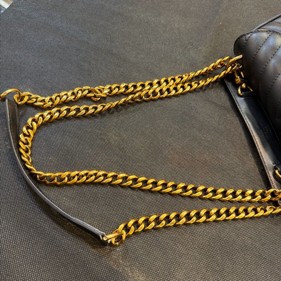 LV New Wave Chain Bag黑牛皮彩色把手斜背包-35