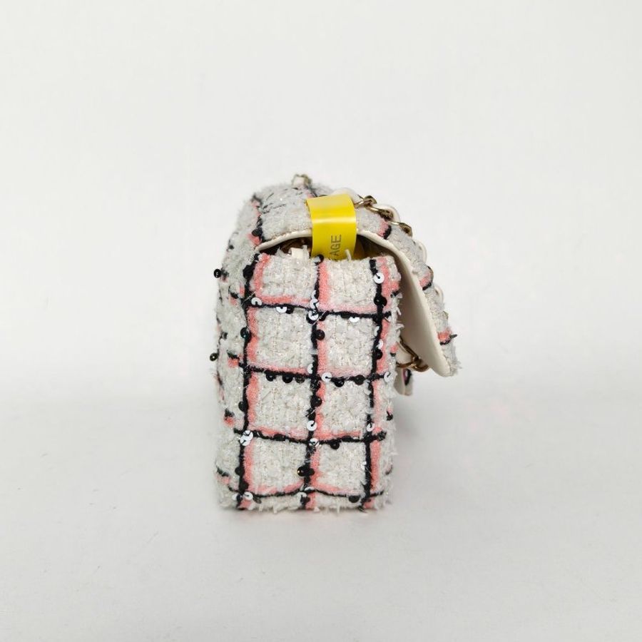 CHANEL CF口蓋包大Mini拼色毛呢晶片開金扣24S肩背包-3