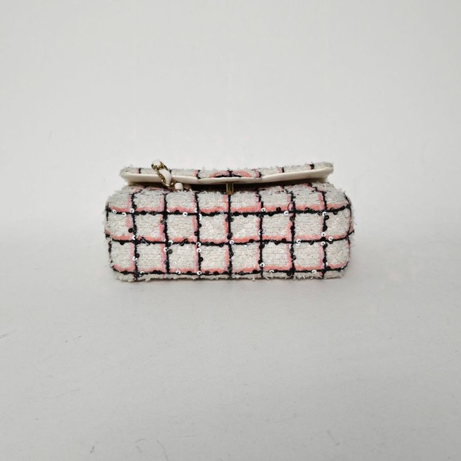 CHANEL CF口蓋包大Mini拼色毛呢晶片開金扣24S肩背包-4