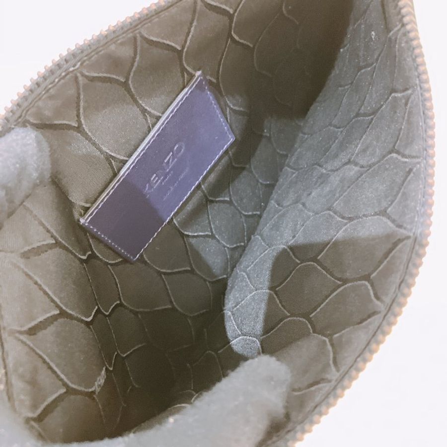 TK2010	Kenzo Clutch Bag Yellow X Purple Leather-7