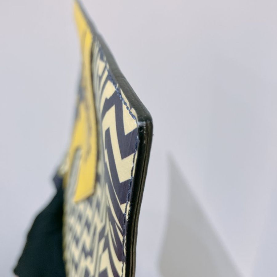 TK2010	Kenzo Clutch Bag Yellow X Purple Leather-12