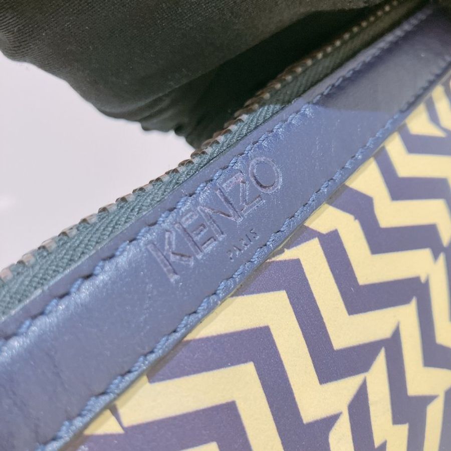 TK2010	Kenzo Clutch Bag Yellow X Purple Leather-15