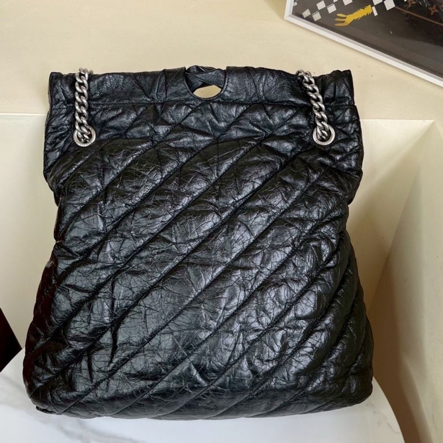 Balenciaga巴黎世家Crush黑銀垃圾袋包中號🧃-14
