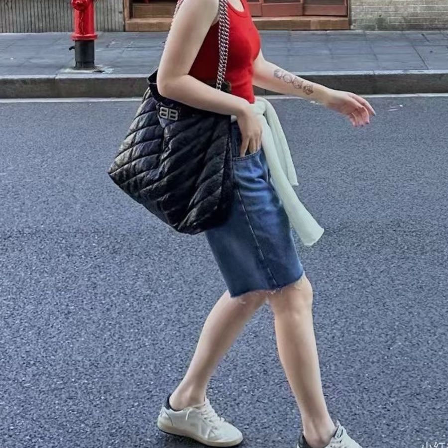 Balenciaga巴黎世家Crush黑銀垃圾袋包中號🧃-17