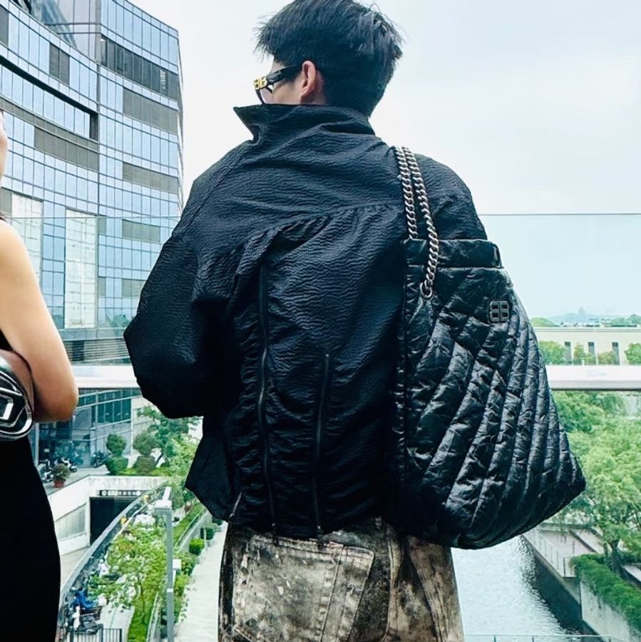 Balenciaga巴黎世家Crush黑銀垃圾袋包中號🧃-25