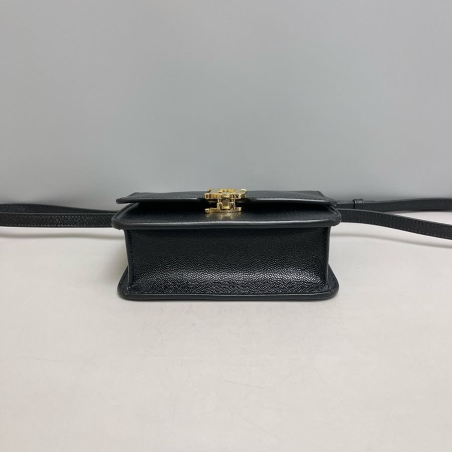 Burberry巴寶莉TB系列小號黑金魚子醬皮豆腐包 尺寸17×13。-4