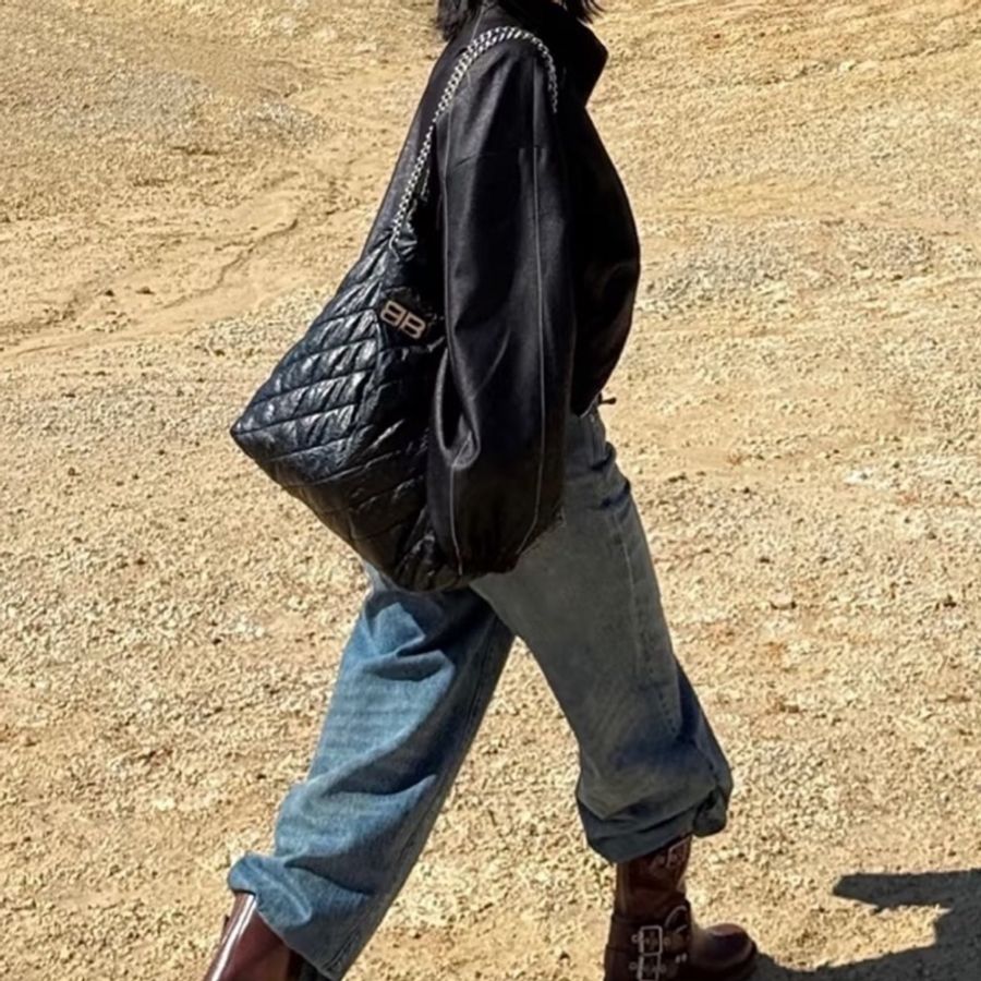 Balenciaga 巴黎世家 Crush 黑銀垃圾袋包中號🕵🏻♀️-26