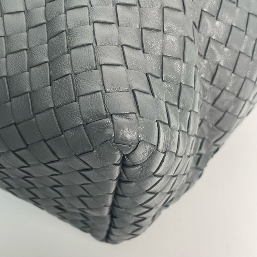 BV/葆蝶家 灰色編織雙橋單肩包 手提包 底長32cm-6