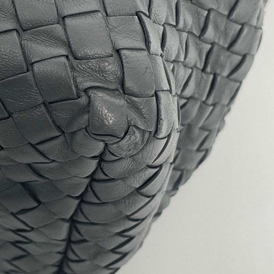 BV/葆蝶家 灰色編織雙橋單肩包 手提包 底長32cm-10