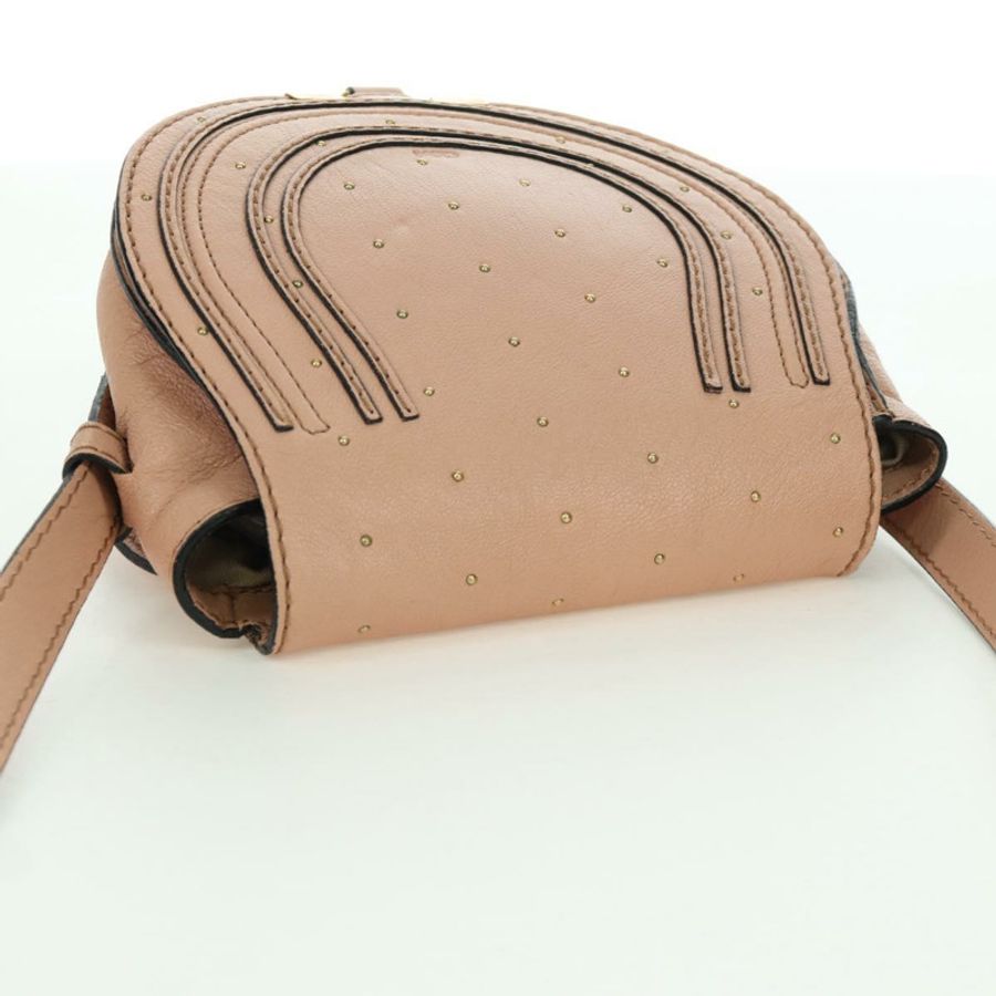 【日本直送】Chloe Marcie 肩背包 皮革 粉紅色 金色 正品 bs33470V-5