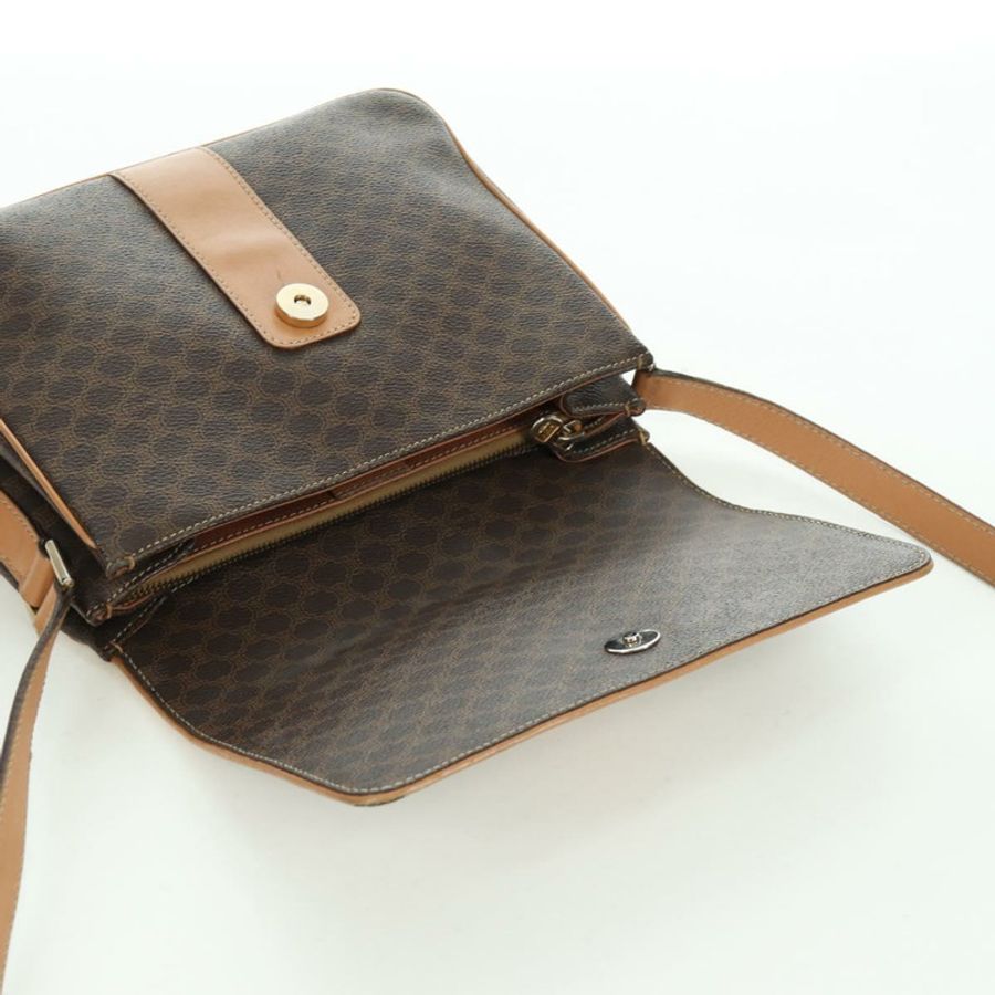 【日本直送】CELINE Macadam帆布肩背包 PVC皮革 棕色 金色 正品 am10907V-18