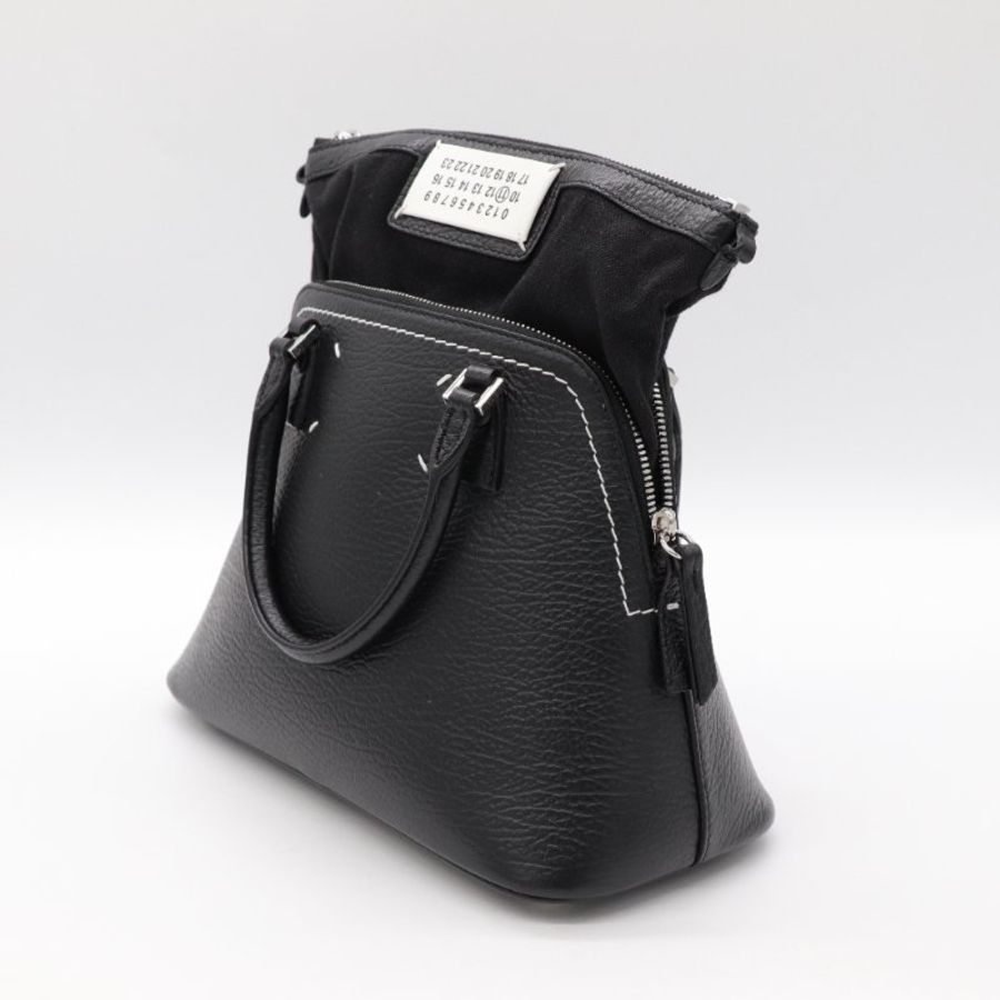 Maison Margiela 5AC 黑色 羊皮 手提包 貝殼包 斜挎包-4