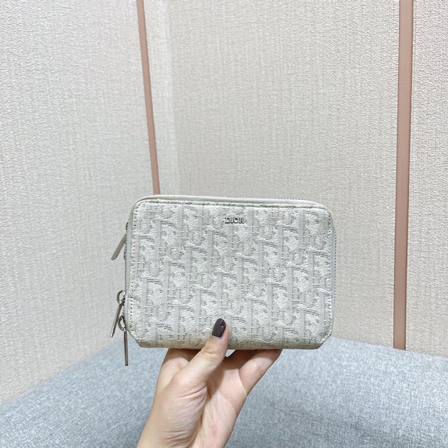 98新dior白色字母印花帆布斜挎包,男女同款-0