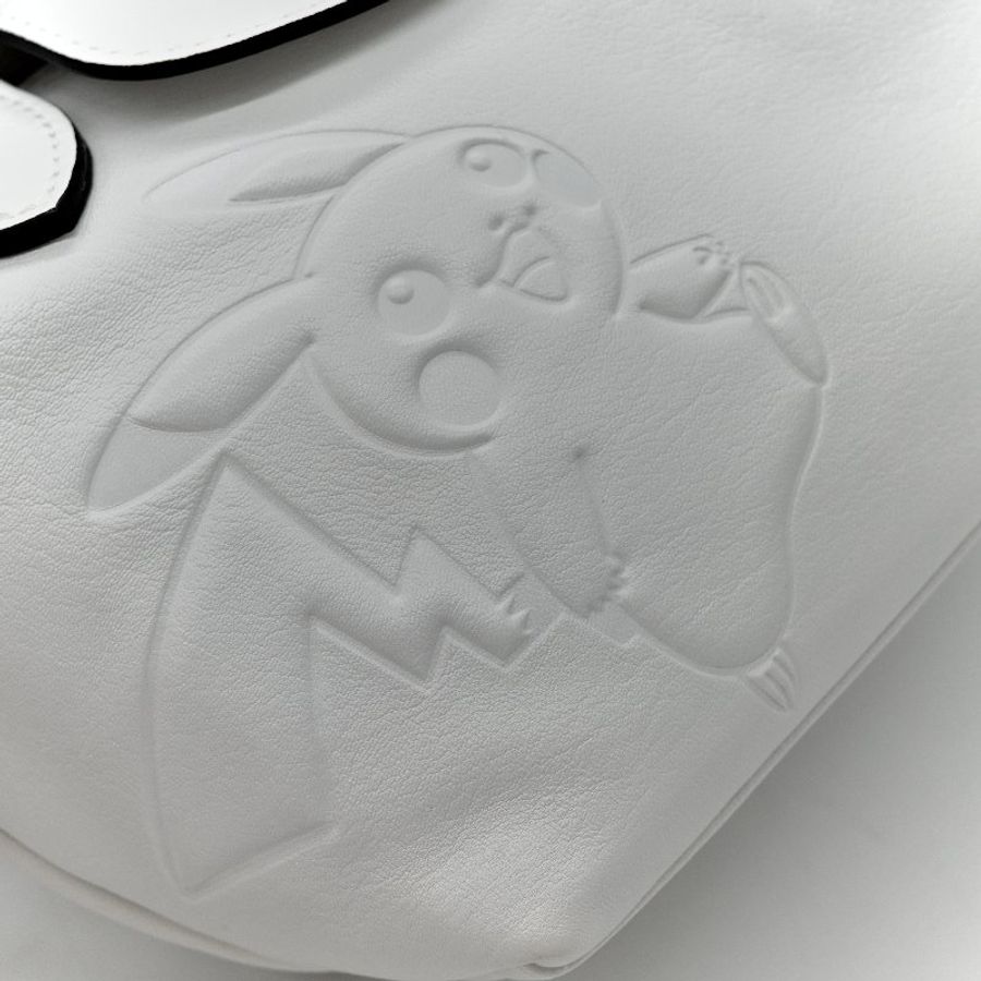 Longchamp x Pokémon 聯名系列 皮卡丘 白色 牛皮 手提包 托特包-6