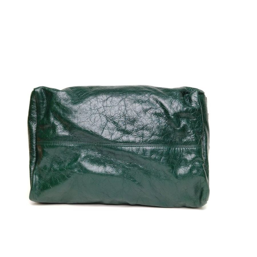 GUCCI 綠色牛皮金銀扣多功能波士頓手提包肩背包-4