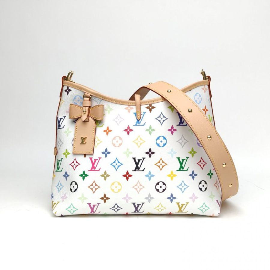 LOUIS VUITTON CARRYALL村上隆聯名小號白三彩PVC金扣晶片肩背包-0