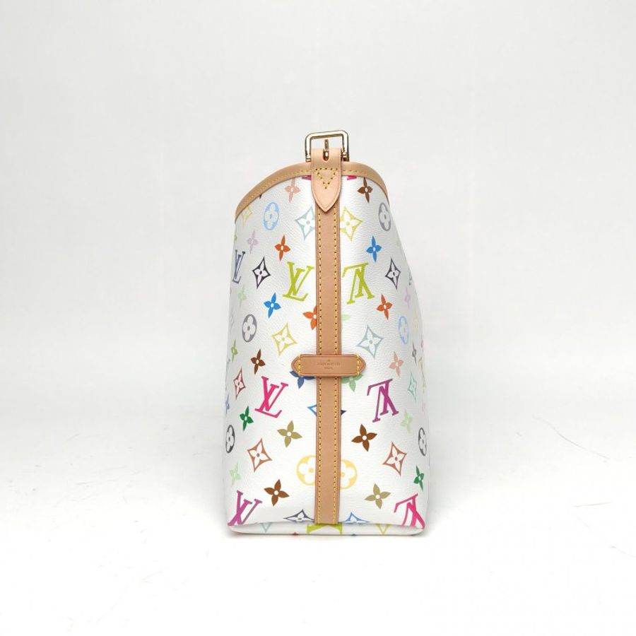 LOUIS VUITTON CARRYALL村上隆聯名小號白三彩PVC金扣晶片肩背包-1