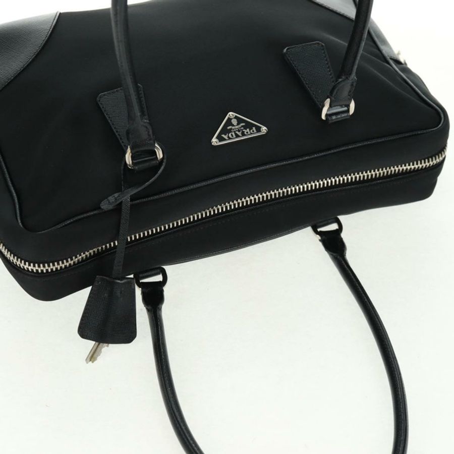 【日本直送】PRADA 單肩包 尼龍皮革 黑色 銀色 正品 yk20181V-5