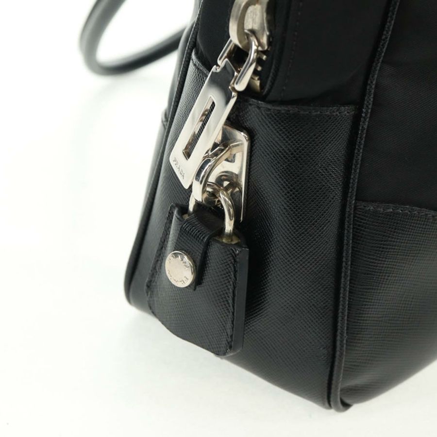 【日本直送】PRADA 單肩包 尼龍皮革 黑色 銀色 正品 yk20181V-19